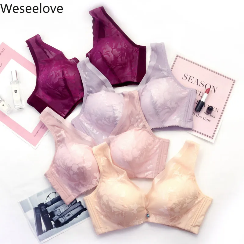 

Wire Free Vest Bra Push Up Bra For Women Brassiere Femme Sexy Bra Plus Size Lace Bralette Wireless Underwear Floral Lingerie E56