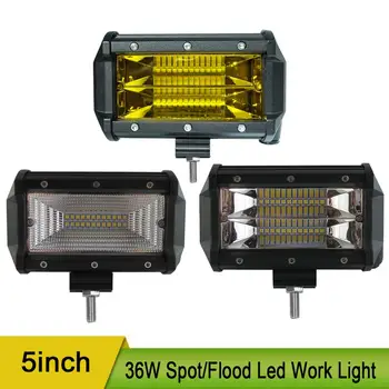 

2X 5inch 36W Led Work Light Spot Flood Driving Led Barra 12V 24V DC Waterproof 4x4 Auto Car Truck Pickup Offroad Lamp Wide Beam