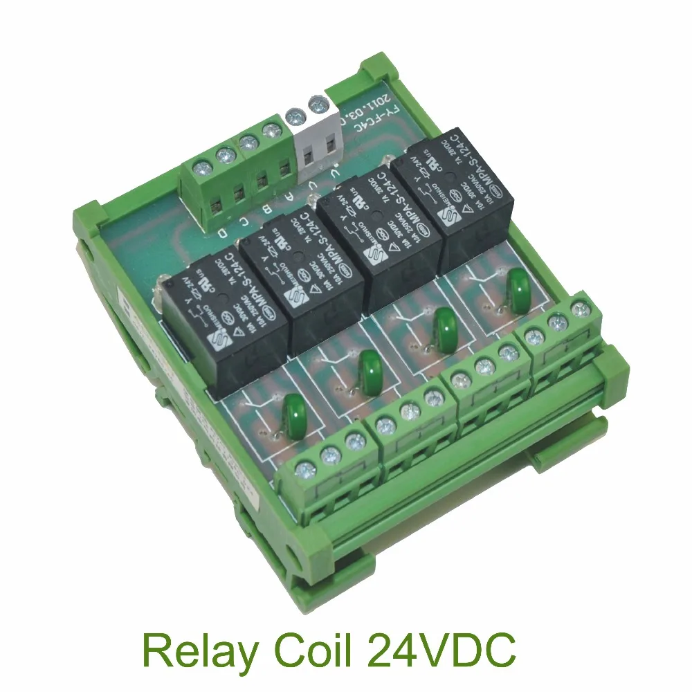 4 channel T73 AC/DC 24V DIN Rail Mount Relay Modulein Relays from Home