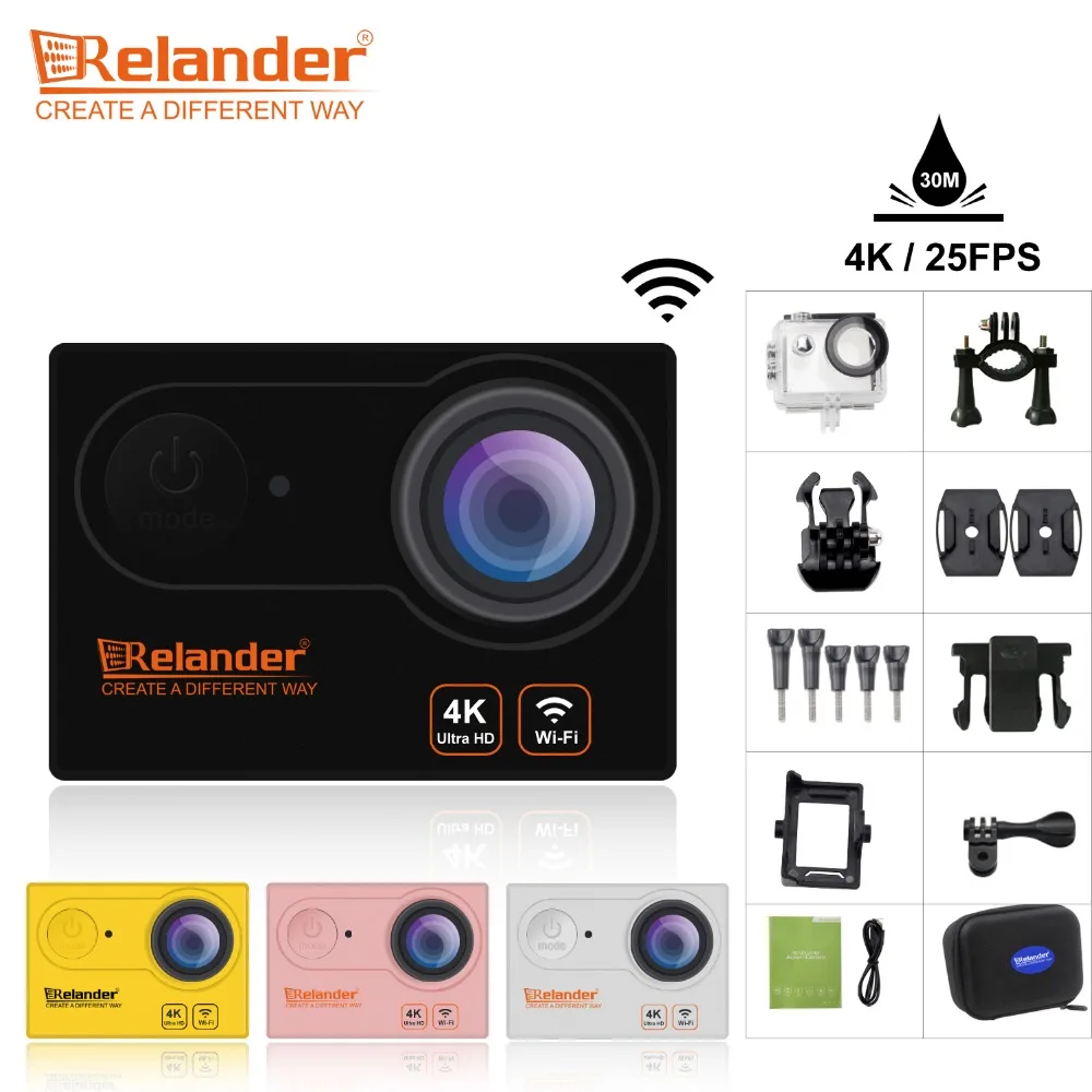 2018 crelander R9/r9r Ultra HD 4 К 25fps действие Камера Wi-Fi Водонепроницаемый Спорт CAM 2.0 &quot170d под