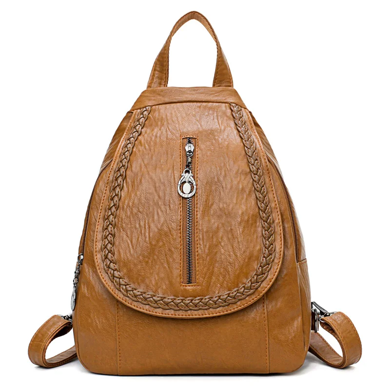 Brand Women Bag Flap Vertical Zipper Women Backpack High Quality PU