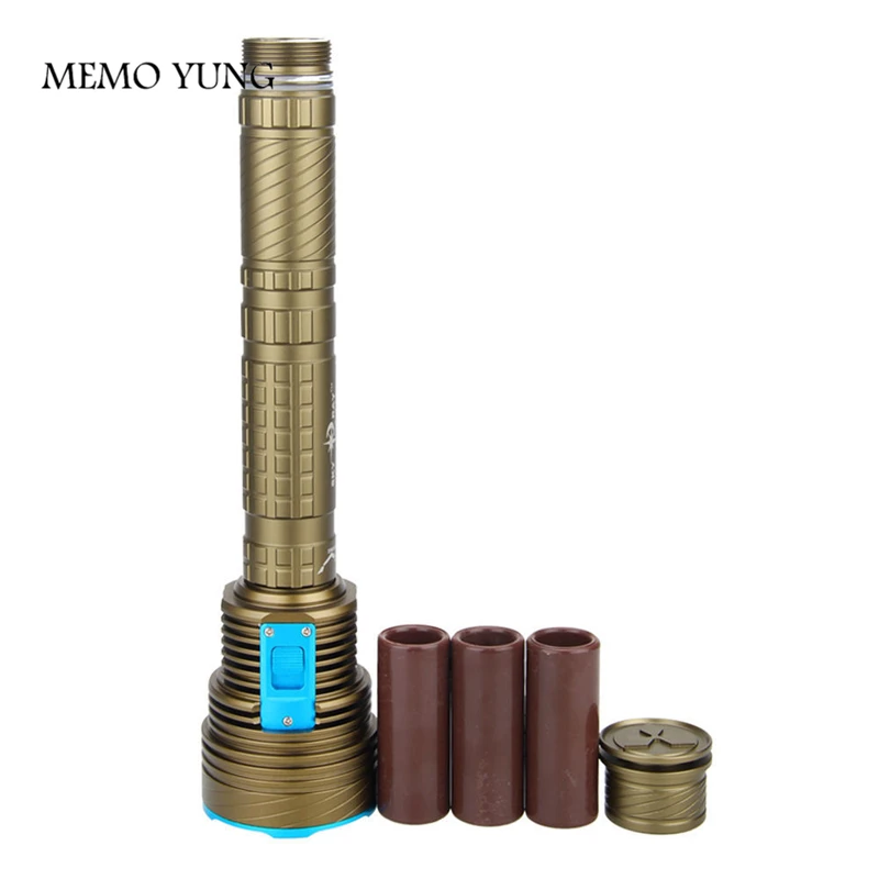 Günstige Hohe leistungsfähige Lumen Led taschenlampe Tauchen Unterwasser 100 Mt Wasserdichte Taschenlampe 9 x CREE XM T6 LED Fackel Durch 3x18650 oder 26650 batterie