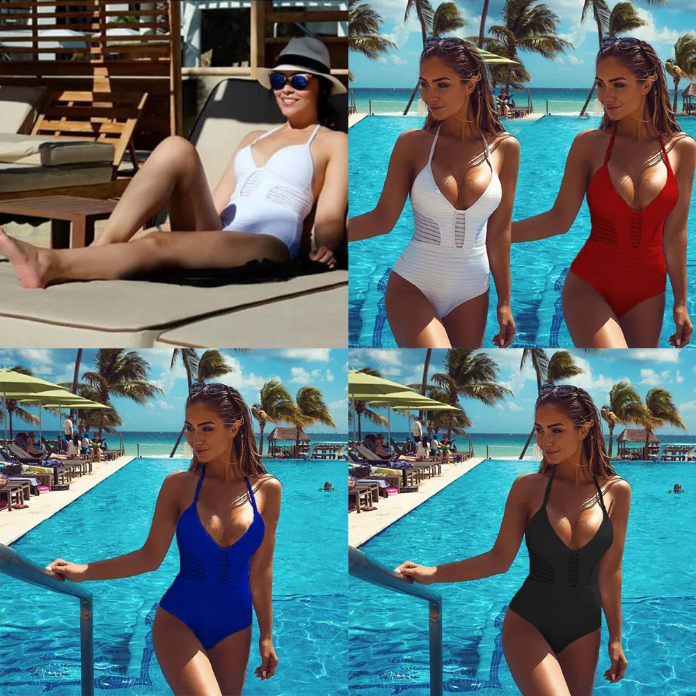 

2019 women's body Women's One Piece Beach Swimsuit Bathing Monokini Push Up Padded Bikini swimsuit fused sexy monokini Biquini