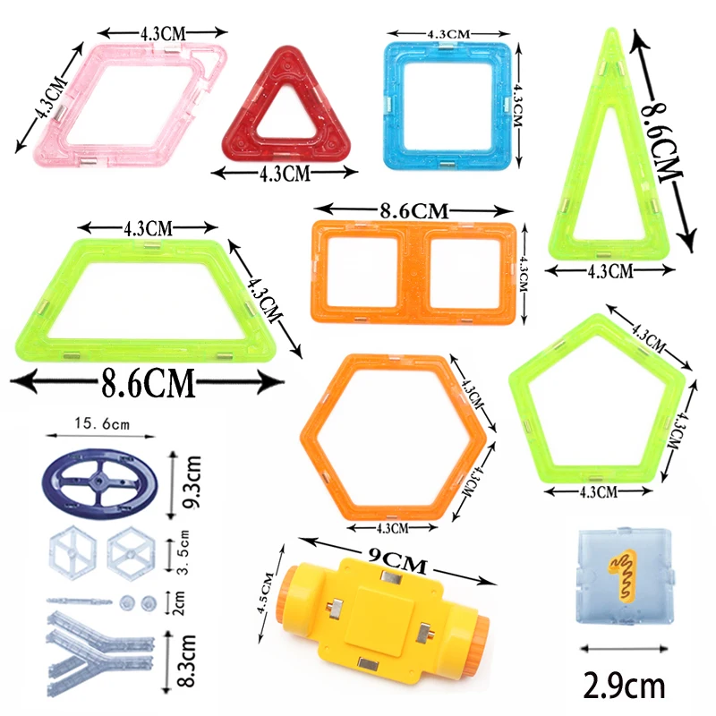 Мини Размеры 45 шт. магнитный Набор 3D колесо обозрения Тренировки Мозга Строительство блока образования DIY Кирпичи Игрушечные лошадки для детей