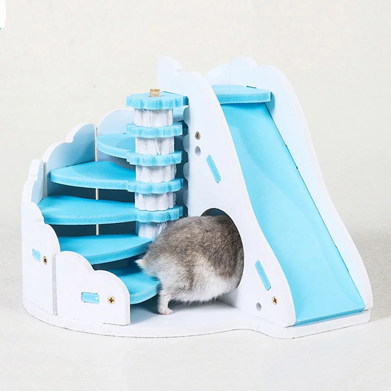 

Best Sale Wooden Hamster Slide Toy Board Building Blocks Multiple Color Guinea Pig Toy Chinchilla Bed Healthy Small Pet Supplie