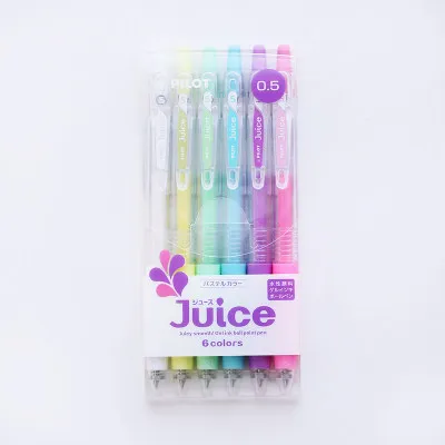 6 шт. 12 шт. 36 шт./компл. Япония ручка Pilot Juice ручка цветных гелевых ручек Пресс ручка с чернилами стандартных цветов для написания школьных принадлежностей 0,5 мм - Цвет: milk color 6pcs