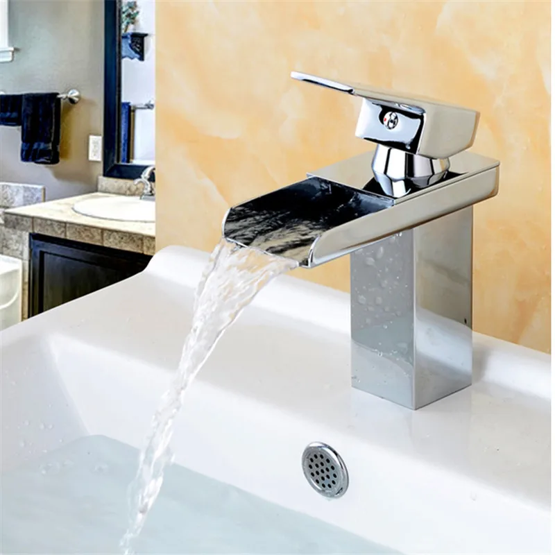 Wholesale And Retail Deck Mount Waterfall Bathroom Faucet, Vanity