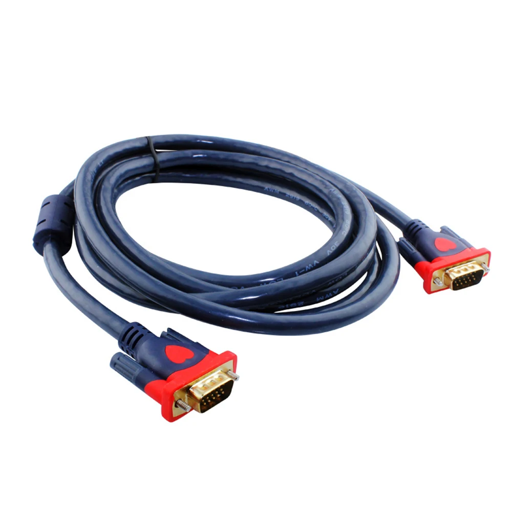 3+9 VGA Cable VGA to VGA Cable Male to Male Black Braided Shielding