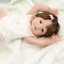 Collectible 23 Inch Full Bodied Silicone Vinyl Reborn Girl Baby Dolls Lifelike Newborn Babies So Truly Real Kids Birthday Gift