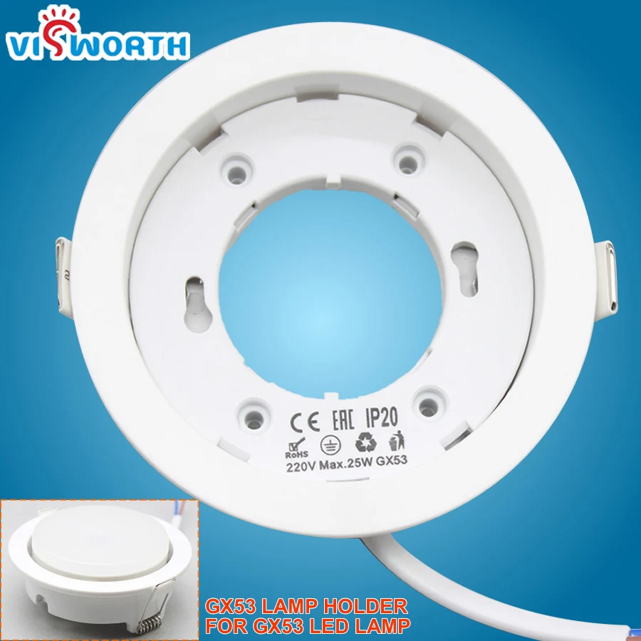 High Quality led bases gx53 led lamp holder for gx53 light white body