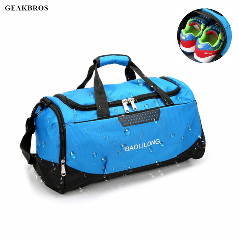 Nylon Waterproof Sports Bag Yoga Fitness Bag With Shoes Storage Men