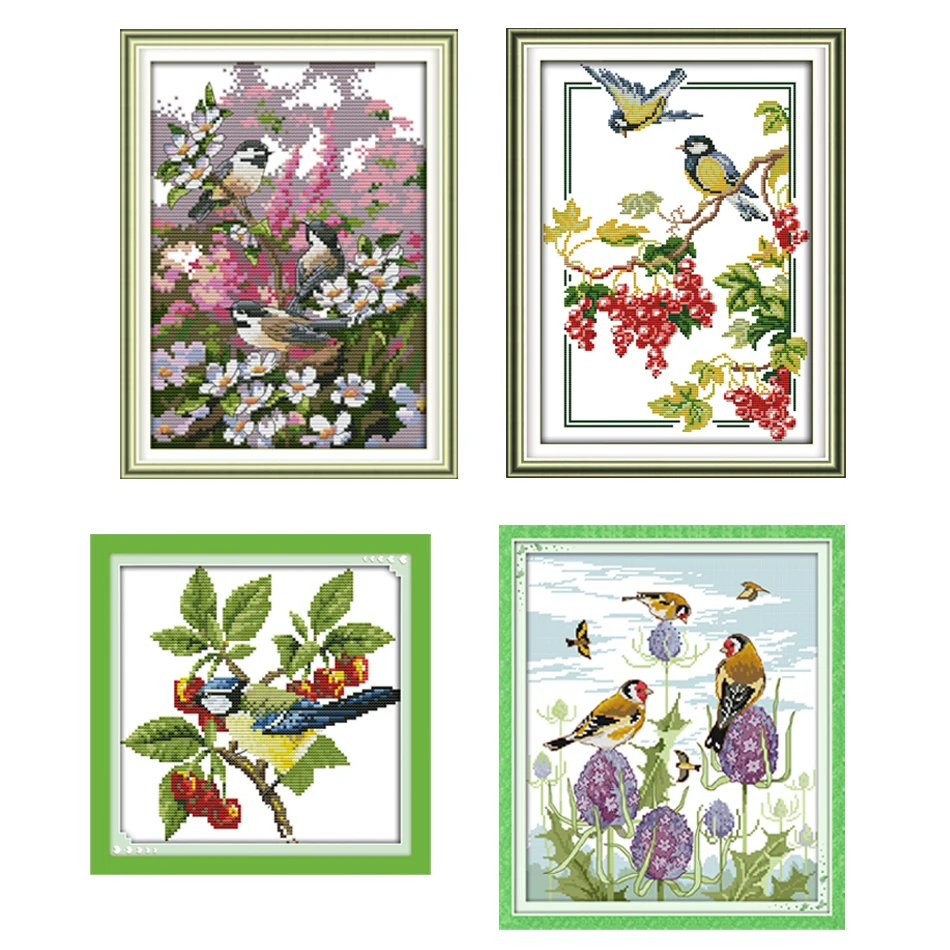 

Joy Sunday,birds,cross stitch embroidery set,printing cloth embroidery kit,needlework,birds pattern embroidery kit