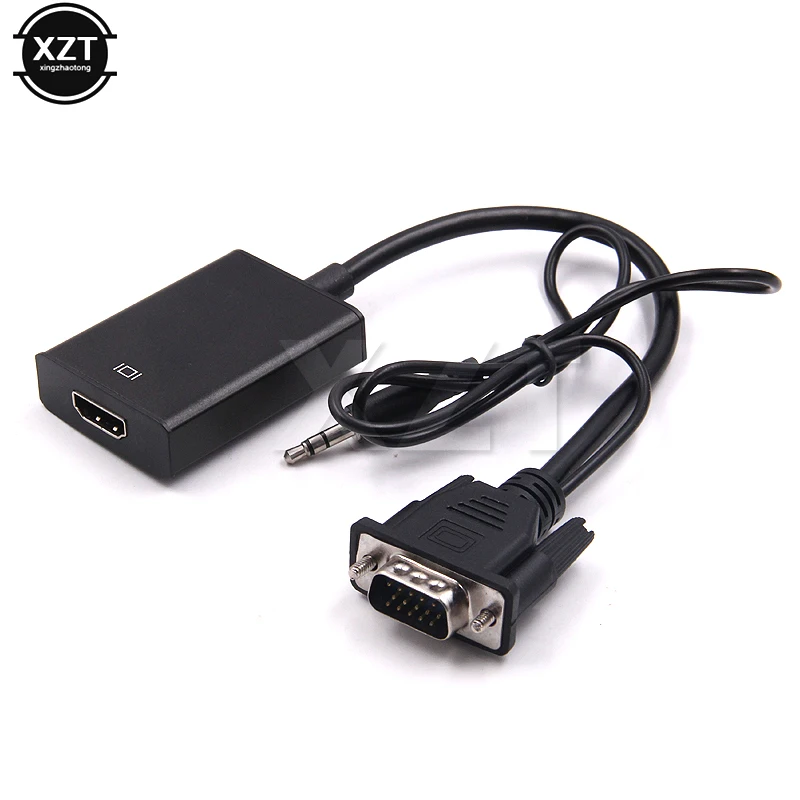 1 шт. VGA HDMI 1080 p с Auido конвертер Кабель VGA2HDMI с звуковая карта USB IC Мощность HDMI цифровой сигнал выходной адаптер