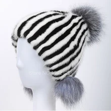 New autumn winter Parent child women girl real mink fur hat Luxurious warm genuine leather fox