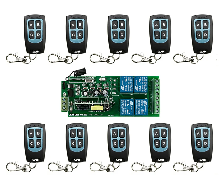 

85v 110V 220V 230V 250V 4CH RF Wireless Remote Control Relay Switch Security System Garage Doors & Rolling Gate Electric Doors