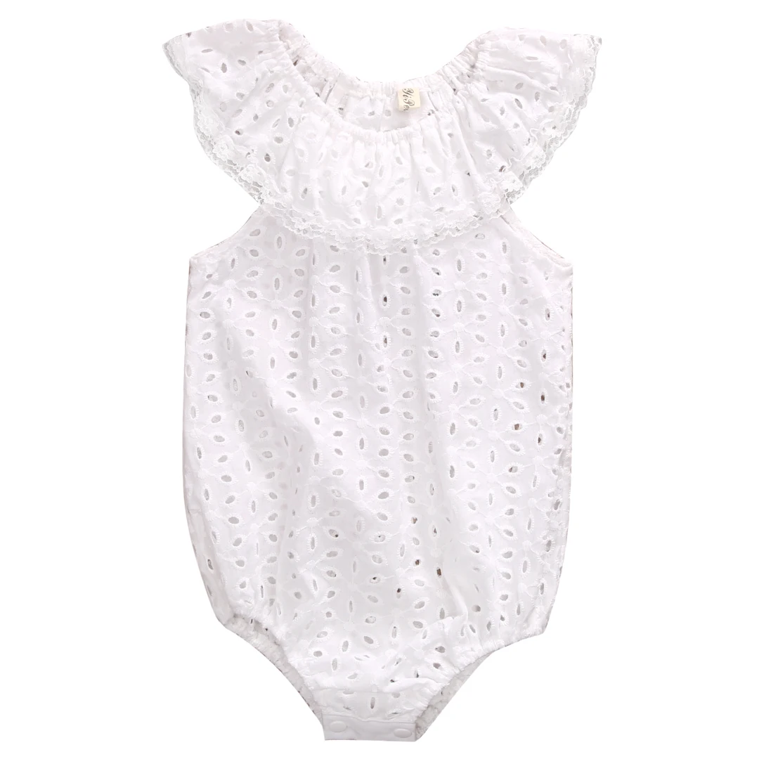 2018 модный однотонный кружевной комбинезон с цветочным принтом для новорожденных и маленьких девочек, боди, наряды, пляжный костюм, от 0 до 24