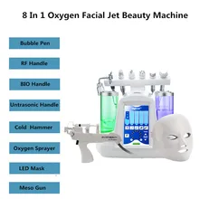 Новинка 8 в 1 Вакуумная очистка лица Гидро Вода кислородная струя Aqua Peel машина очиститель пор массаж лица Уход за кожей устройство красоты