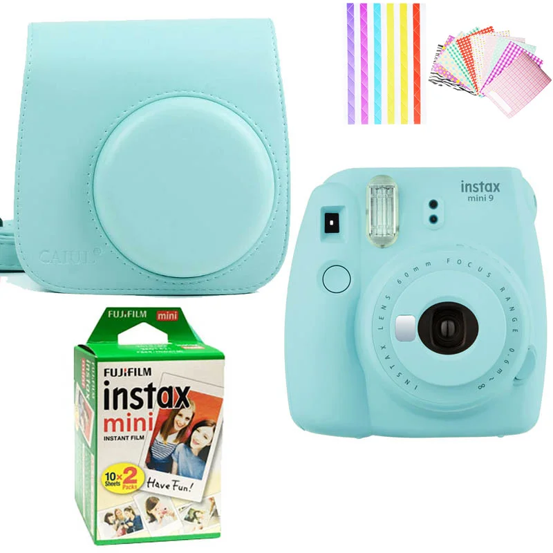 Fujifilm Instax Mini 9 цифровая камера моментальной печати с двойной упаковкой пленка фотобумага и защитный чехол для камеры в подарок