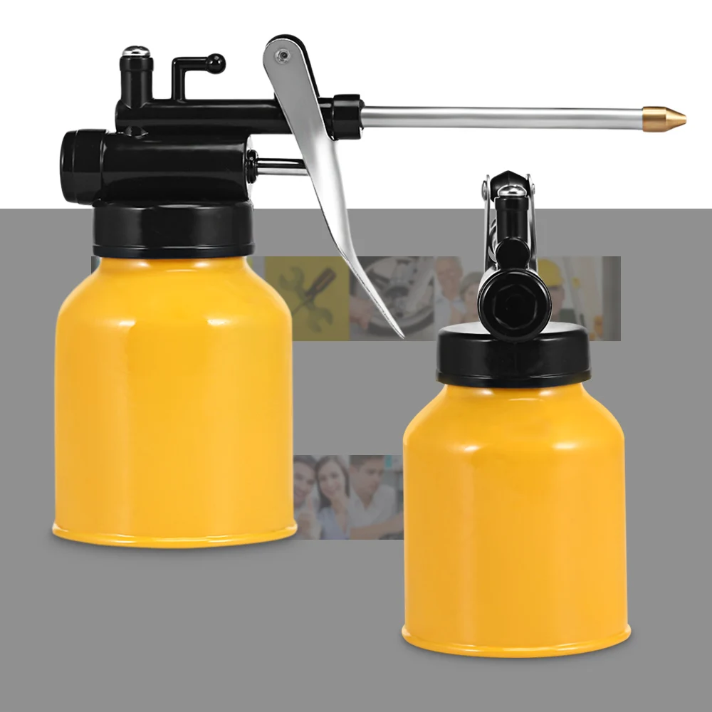 2PCS 250ml Paint Spray Gun Oil Pump Cans Oiler Hose Grease Machine For