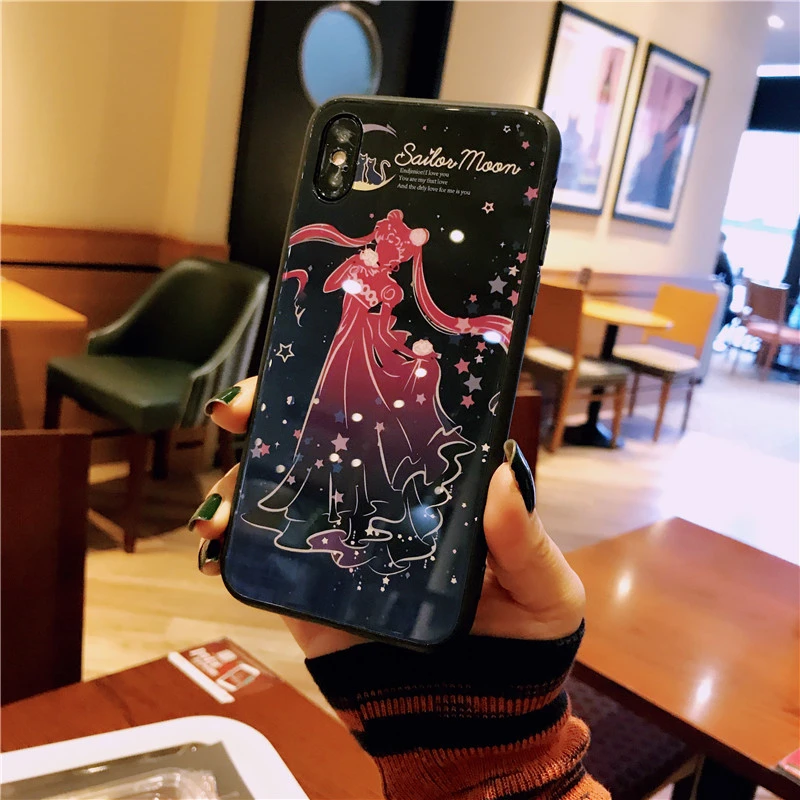 Аниме Сейлор Мун Кристалл Tsukino Усаги мультфильм Kawaii милый кот Луна Чехол iPhone Samsung