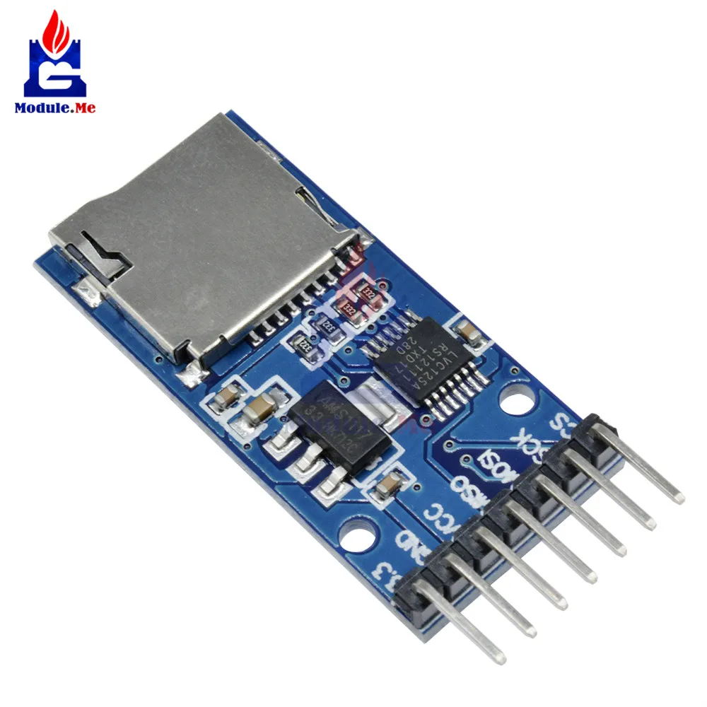 

Micro SD Storage Board For Arduino TF Card Memory Shield Module SPI Interface Level Converter 3.3V 5V Regulator Circuit
