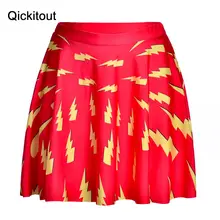 Летний стиль Горячая сексуальная Женская мода на Красный Желтый молния Скейтер юбки-ограниченная цифровая печать женская новая прямая юбка