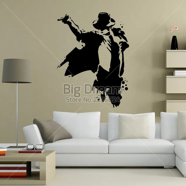 American Style Michael Jackson MJ Wall Stickers Music Dancer Dangerous  Wallpaper Mural For Bar Bedroom Room Decoration