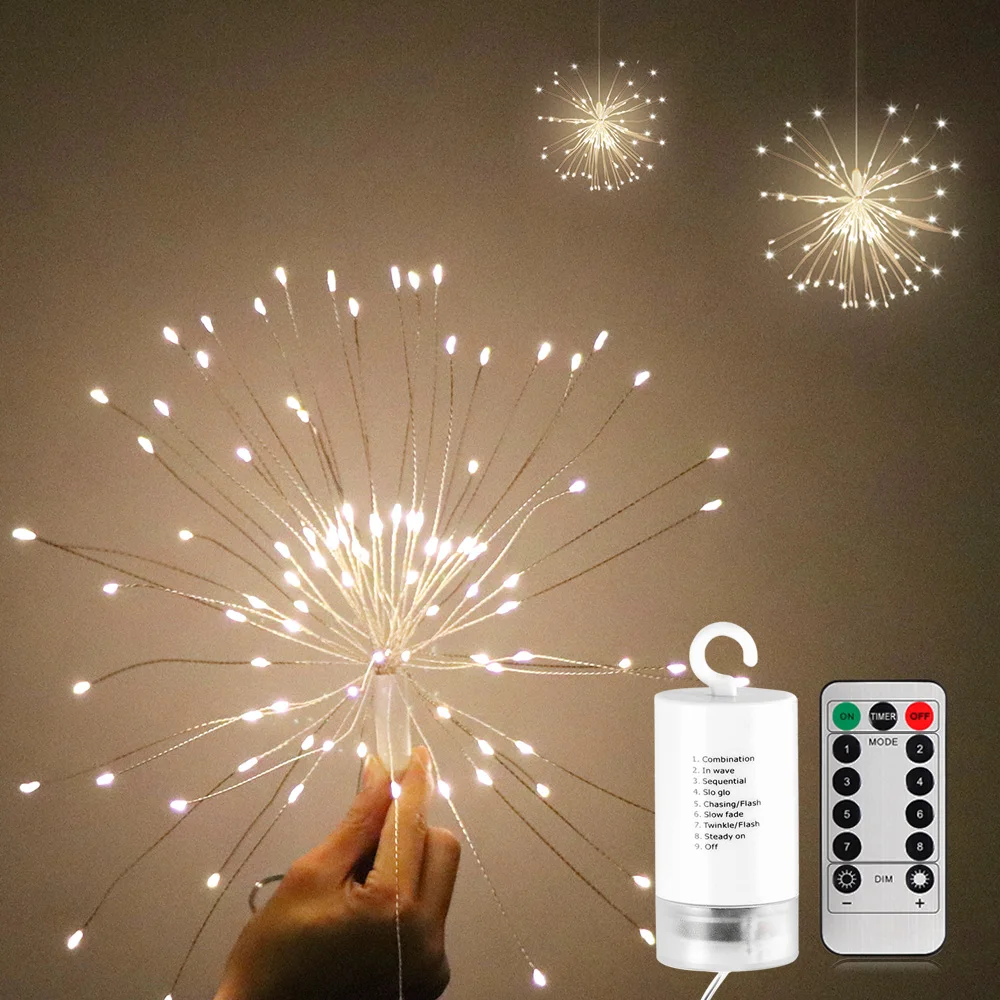 LED String Lights Garland Battery Powered Fireworks String Fairy Light