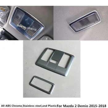 

Car styling cover stick ABS Chrome head front rear back read reading light lamp trim hood For Mazda 2 Demio 2015 2016 2017 2018