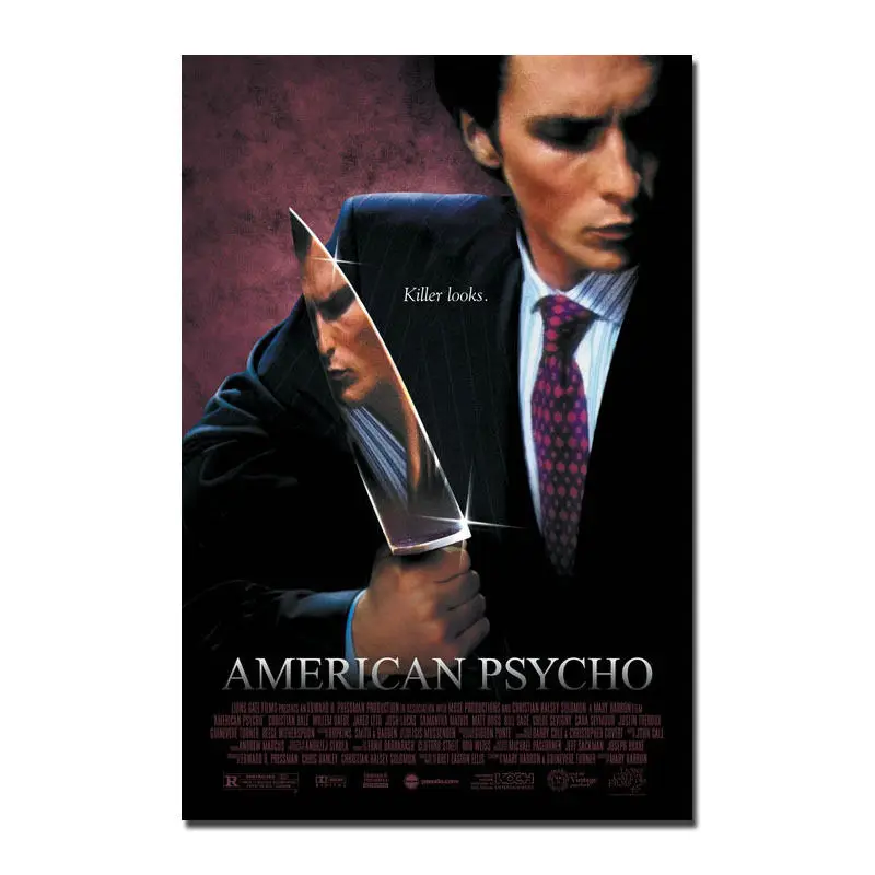 

MQ3832 Hot American Psycho Horror Classic Vintage Movie Film Retro Art Poster Silk Light Canvas Home Decor Wall Picture Print