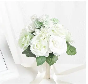 

SexeMaraturquoi Wedding Bouquet Handmade Artificial Flower buque casamento Bridal Bouquet for Wedding Decoration ramos