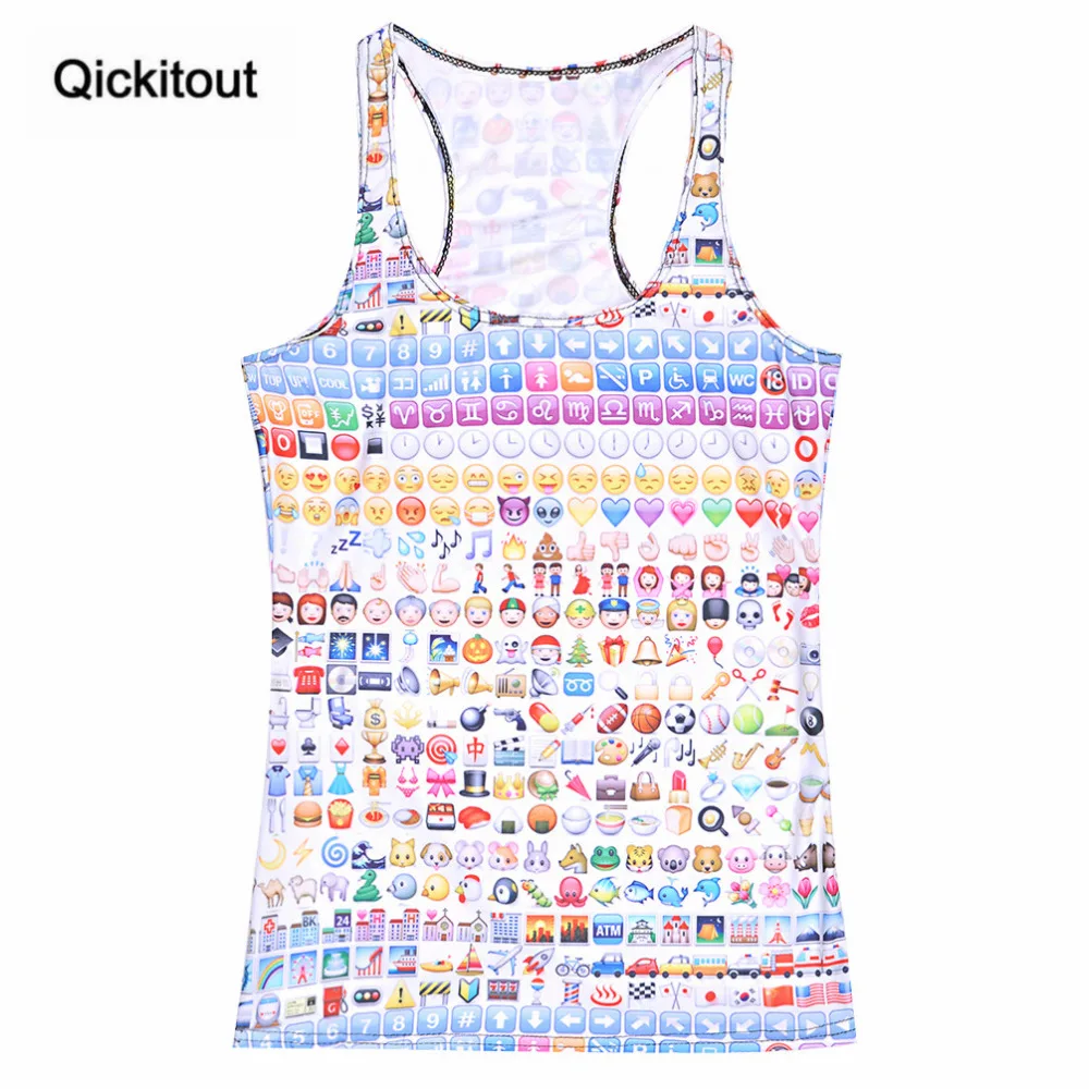 

Qickitout Tops 2016 Summer Women Blouses Strapless Sleeveless Digital Print Casual Strap Cartoon Button Tank Tops Ladies' Vest