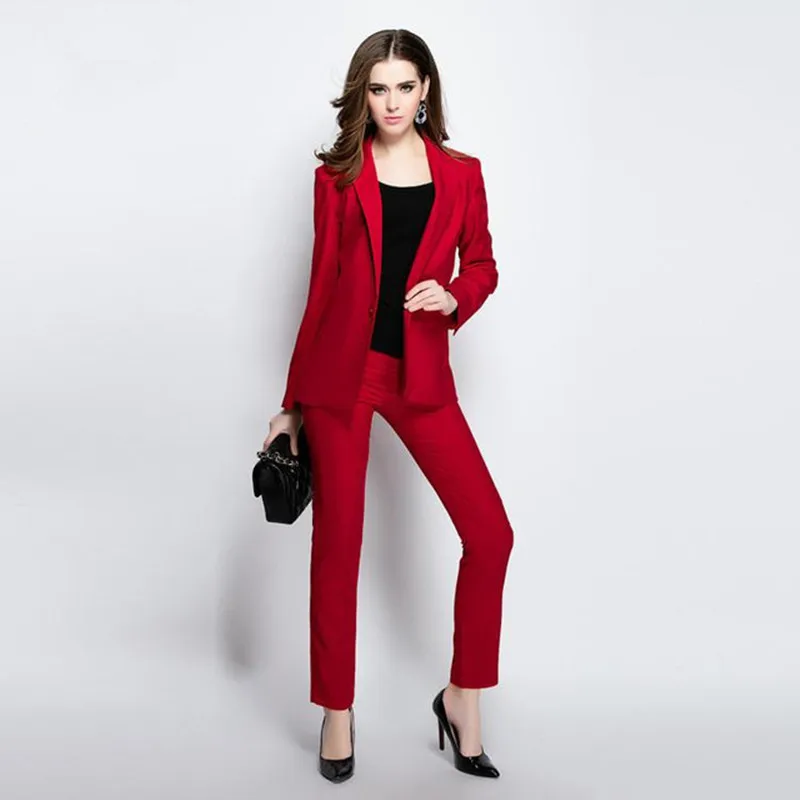 67 (1)      98        Slim Fit Formal Ladies Office Wear Suit Office Uniform Designs Women Evening Bussines Trouser Suits Blazer With Pants