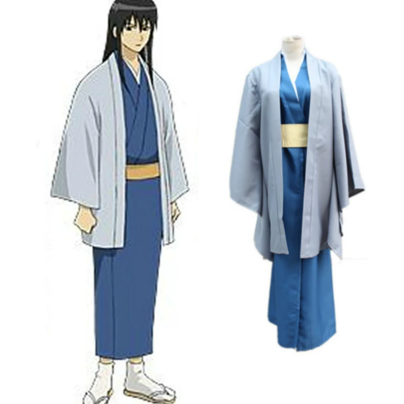 Аниме косплей для кацура Котаро Gin Tama с гэта длинное платье кимоно и парики Vestidos