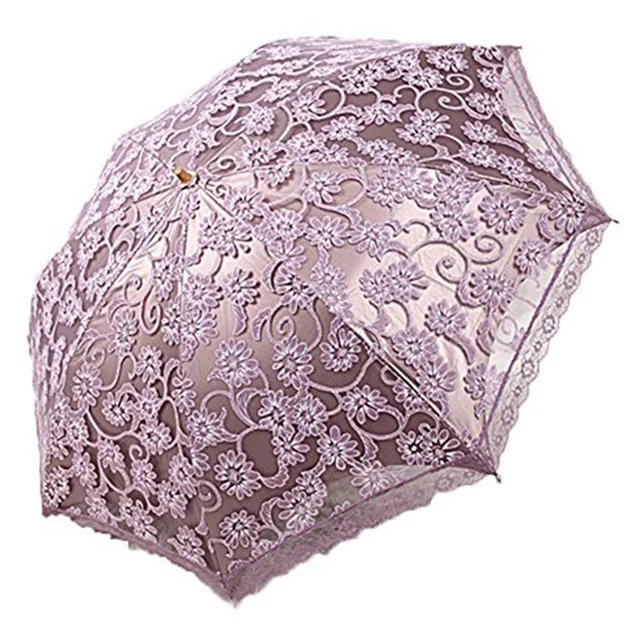 Новинка года, зонт от солнца принцессы, кружевной зонтик, зонты с арочным УФ-излучением, креативный складной эпонж, солнечный женский зонтик, УФ-зонт на заказ - Цвет: purple