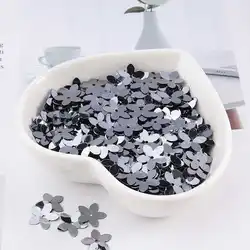 Matte Pink Five - Petal Floral Sequins for Crafting and Garment Accessories (Metal Gray)