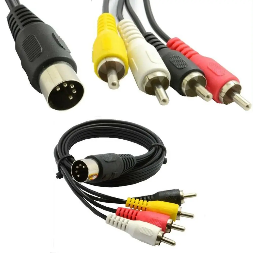 

Din 5 Pin Male to 4 RCA Phono Male Sockets Adapter Audio Video Cable Cord 0.5M