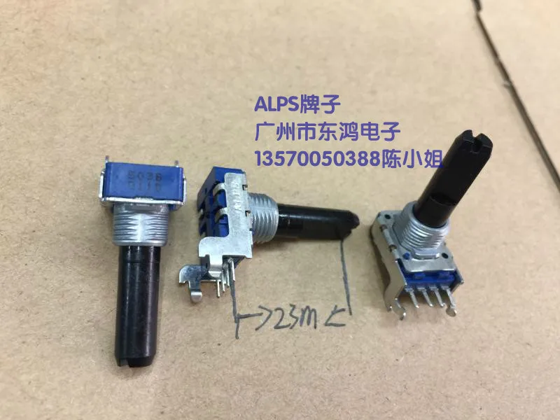 1pcs ALPS brand RK11 type potentiometer B50K axis long 23mm half handle 4 feet | Обустройство дома