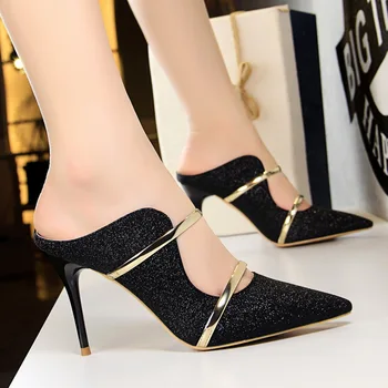 

DORATASIA 2020 Spring Summer New Sexy Party Wedding Mules Women Slip-On Pointed Toe Pumps High Thin Heels Women Shoes Woman