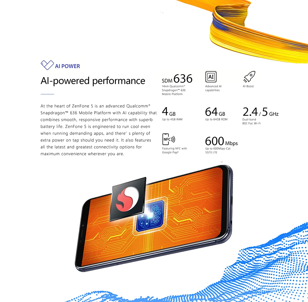 ASUS Zenfone 5 ZE620KL глобальная версия 6," 19:9 FHD+ 2246*1080 экран Android 8,0 мобильный телефон Qualcomm Snapdragon 636 4 Гб 64 Гб NFC