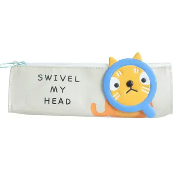 

Cute Creative Cartoon Big Face Cat Pattern Pen Bag Portable Soft Pencil Case Random Color R20