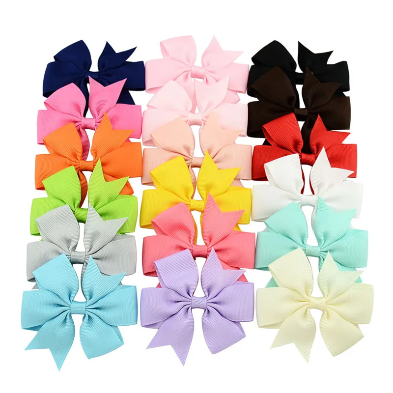 

20pcs/40pcs 3" Colors Grosgrain Ribbon Bows Clips Hairpin Girl's Hair Bows Boutique Hair Clip Headware Kids Hair Accessories 564