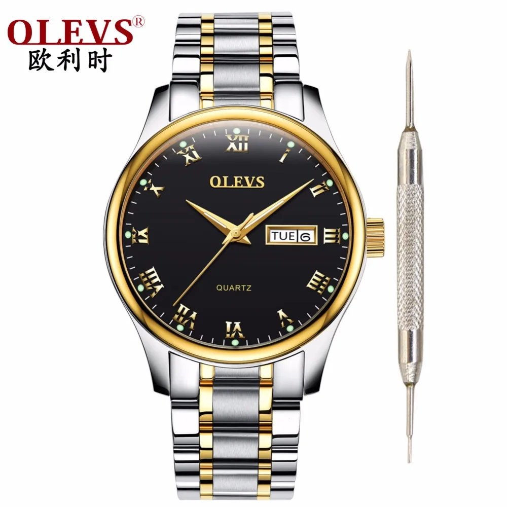Olevs мужские часы Топ люксовый бренд 2018 Новый кварцевые часы с датой Бизнес наручные Водонепроницаемый часы светящиеся стрелки часы