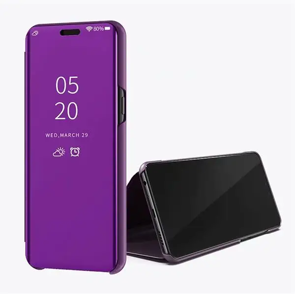 Умный зеркальный флип-чехол для huawei P9 Plus P10 Lite P30 Pro P20 P Smart Z Y6 Y7 Y9 mate 20 чехол для Honor 8A 8C 10i 7S Funda - Цвет: Purple