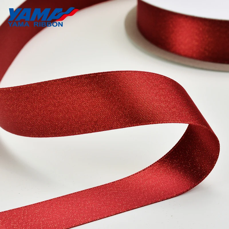 YAMA 골드 펄 새틴 리본, 1/4 3/8 1/2, 5/8 인치 100 야드/롤, 파티 웨딩용 수제 장미 꽃 공예 선물, 6 9 13 16 mm