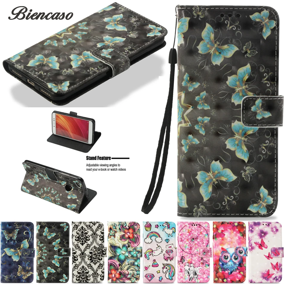 

Magnetic Flip Leather Wallet Case For Xiaomi Mi 5X A1 Mi5X Redmi 4A Note 4 4X 5A Butterfly Stand Holders Phone Shell Cover B21