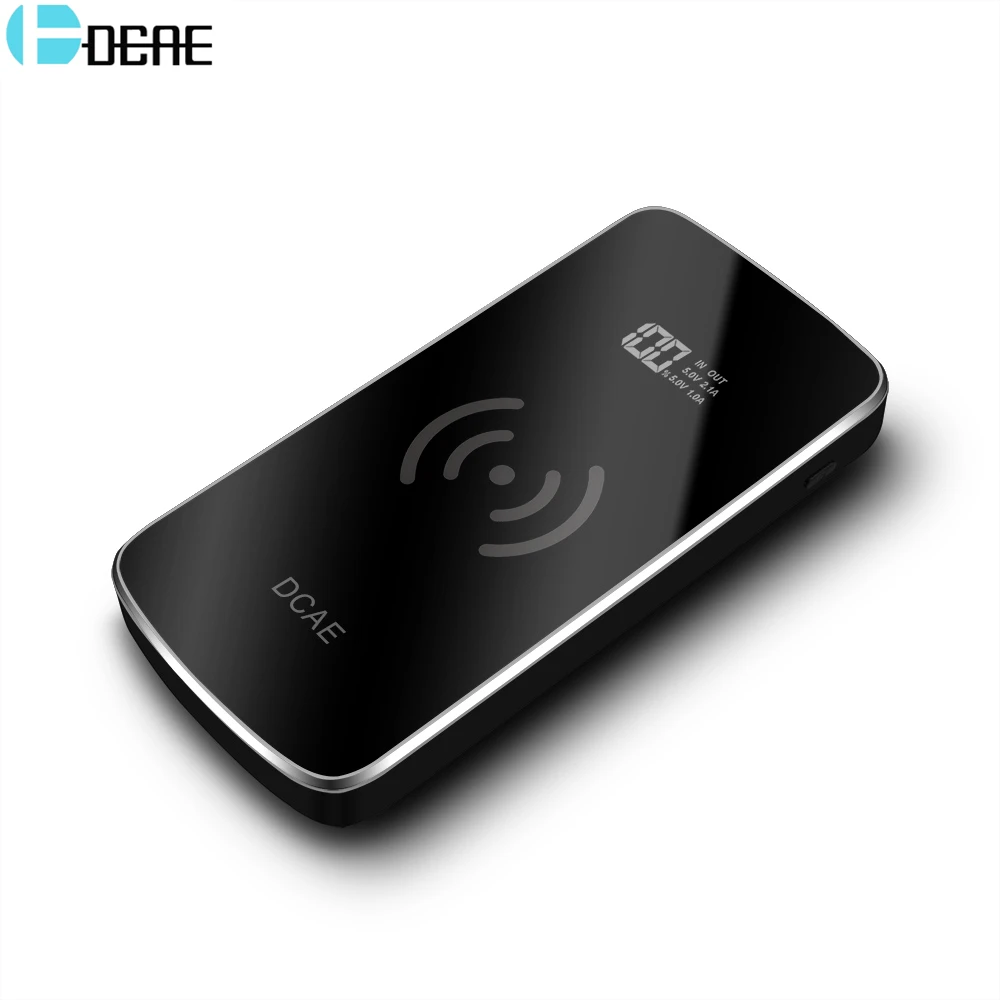 

DCAE 10000mAh QI Wireless Charger Power Bank for iPhone XS Max XR X 8 Samsung S9 S8 USB Fast Charging Powerbank External Battery