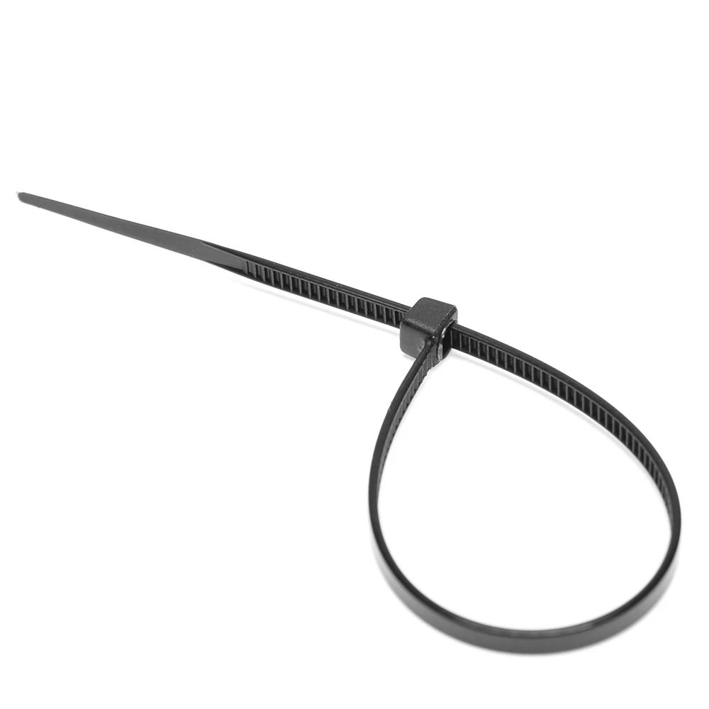 Прочный 100 шт./компл. 150 мм x 2 мм электрический кабель галстук Обёрточная бумага нейлоновые крепления Черный