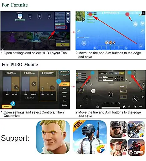 Мобильный контроллер с портативным зарядным устройством охлаждающий вентилятор PUBG мобильный контроллер триггер джойстик Кнопка огня ручка для Android iOS