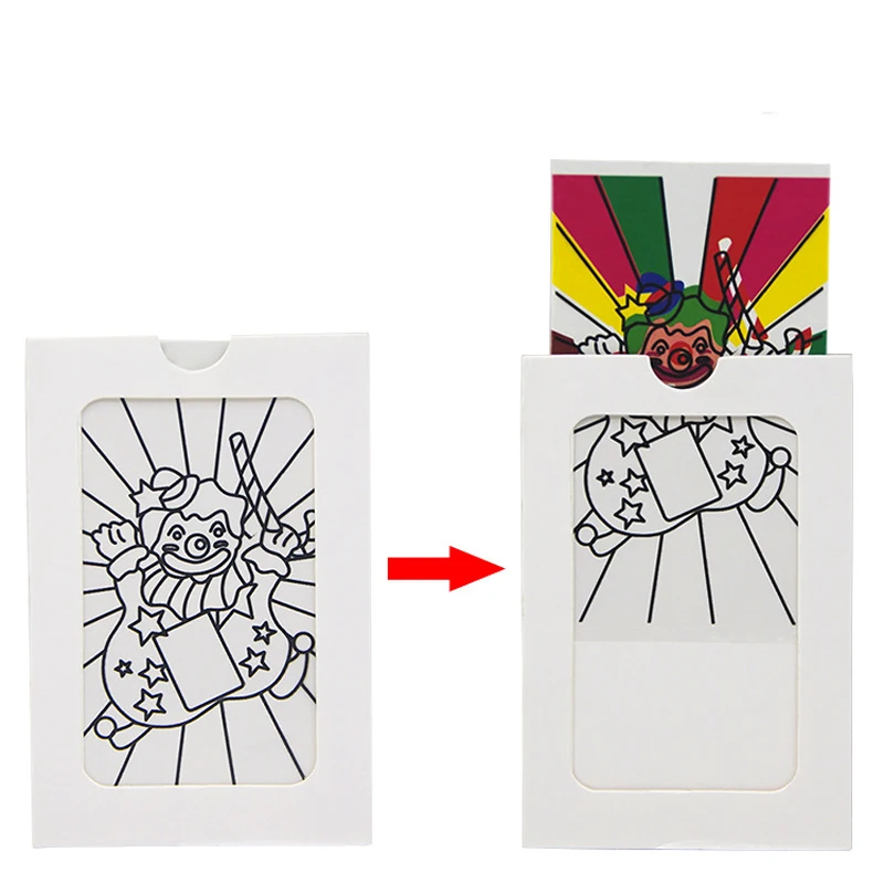 

Clown Color Changing Card Mini Size Stage Magic Tricks Props Accessories Magic Toys for Children Fun Magic Easy to Do